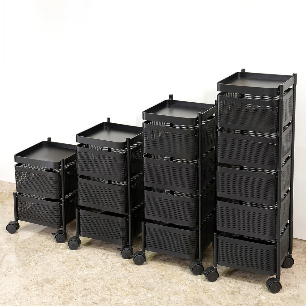 Kitchen Trolley with Rotating Baskets